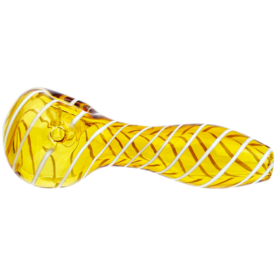 4" Solid Color w/ White Swirl Hand Pipe - close-up view