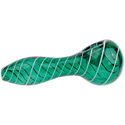 4" Solid Color w/ White Swirl Hand Pipe - view 6