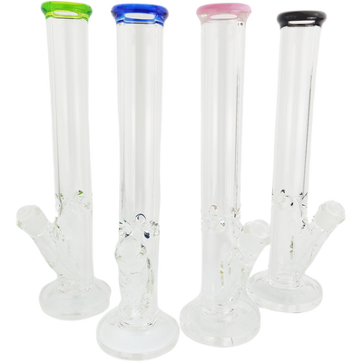 16″ COLOR LIP 9MM THICK STRAIGHT BONG