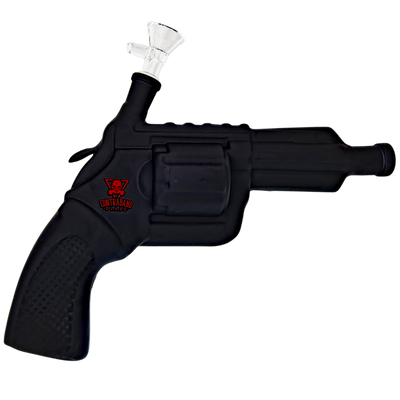 11″ ARSENAL HANDGUN BONG W/ STAND & 1PC FLOWER BOWL SLIDE