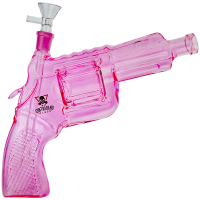 11″ ARSENAL HANDGUN BONG W/ STAND & 1PC FLOWER BOWL SLIDE
