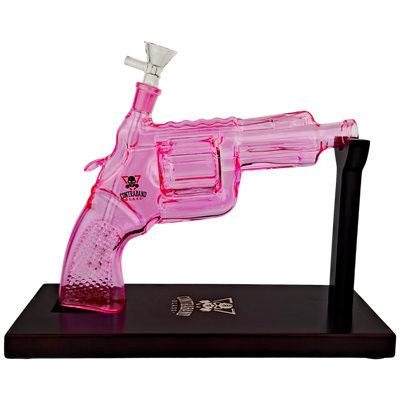 11″ ARSENAL HANDGUN BONG W/ STAND & 1PC FLOWER BOWL SLIDE