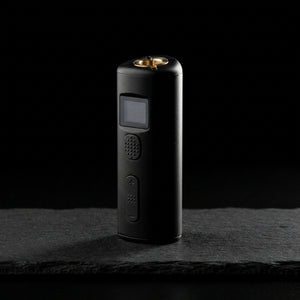 Editorial product photography on charcoal slate