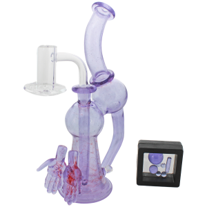 COVE GLASS PURPLE HANDS RECYCLER SET