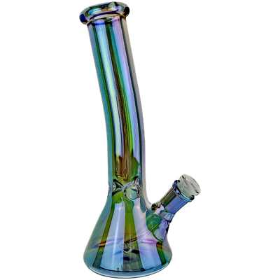 10" Iridescent Bent Neck Beaker - Image 5