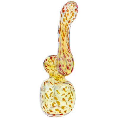 7" Polka Dot Fume Square Body Bubbler - detail view