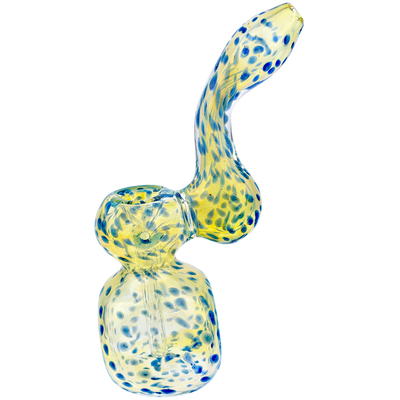 7" Polka Dot Fume Square Body Bubbler - close-up view
