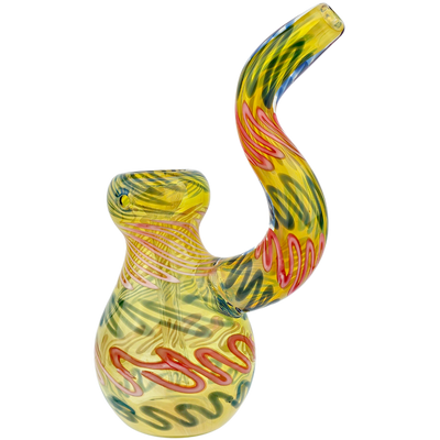 7" Fume Color Wrap Trunk Neck Bubbler - alternate angle