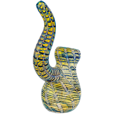 7" Fume Color Wrap Trunk Neck Bubbler - detail view