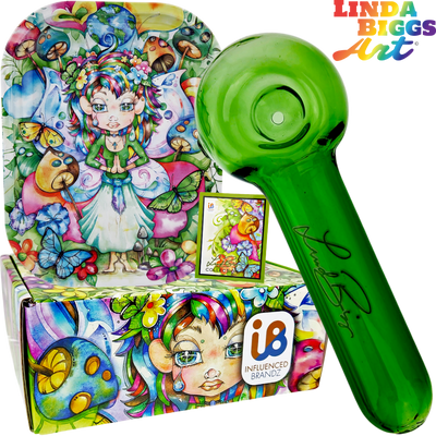 LINDA BIGGS FAIRY HAND PIPE IN ROLLING CASE BOX SET