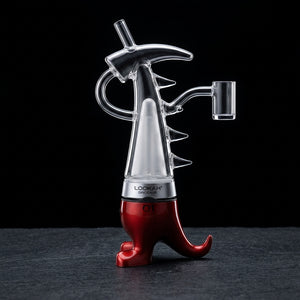 LOOKAH Dinosaur Electric Dab Rig on dark slate surface - Oil Slick Pad