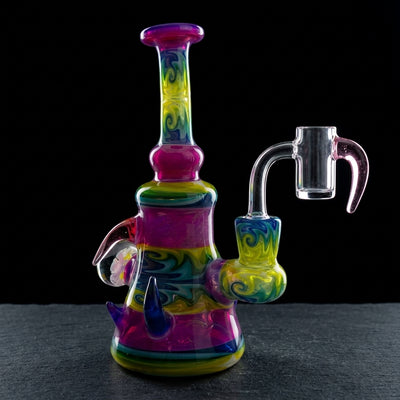 Editorial product photography on charcoal slate