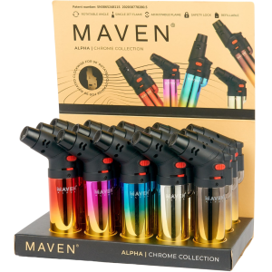 3.5″ MAVEN ALPHA+ CHROME TORCH – 15 PACK DISPLAY by Maven