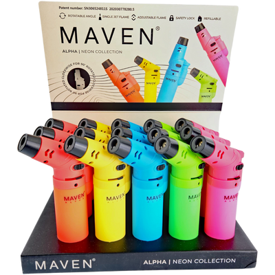 3.5″ MAVEN ALPHA+ NEON TORCH – 15 PACK DISPLAY by Maven