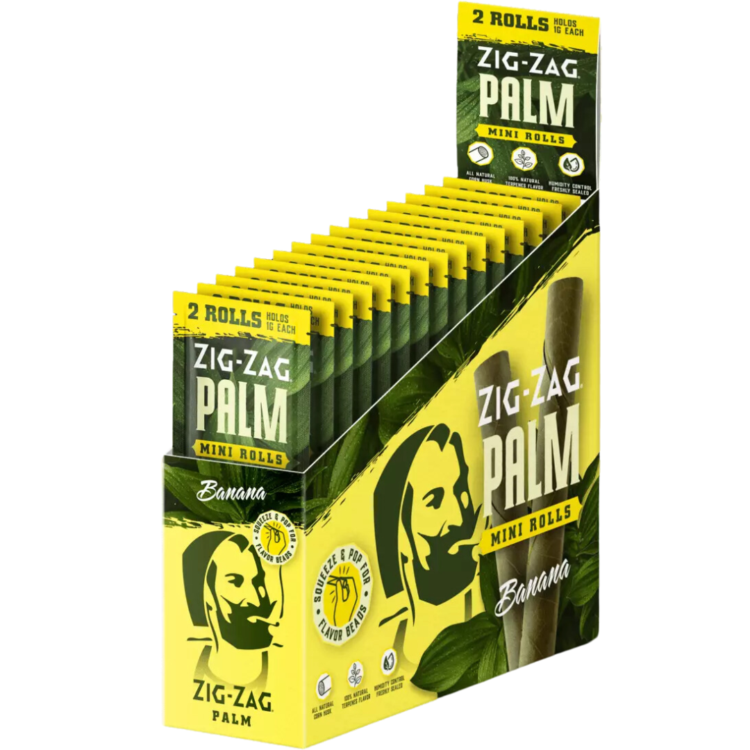 ZIG ZAG MINI PALM ROLLS CARTON 2PK – BANANA