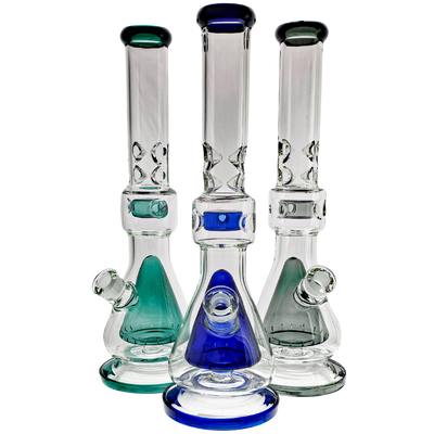 17" Color Accent Venetian Cone & Donut Perc Beaker