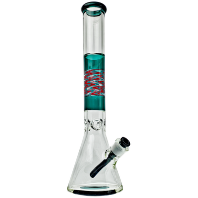 17" Color Accent Wigwag Beaker w/ Black Downstem