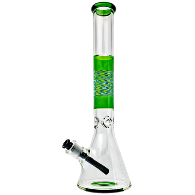 17" Color Accent Wigwag Beaker w/ Black Downstem