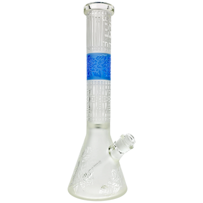 15" 3G Deep Etch Rose & Cross Beaker