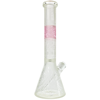 15" 3G Deep Etch Rose & Cross Beaker