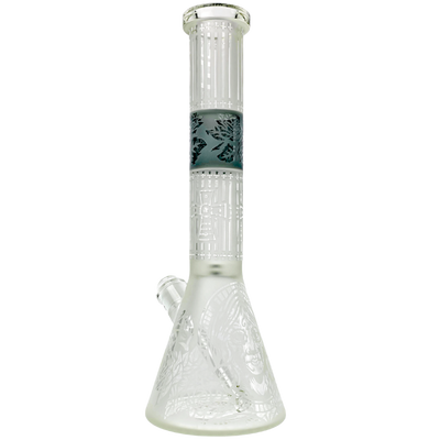 15" 3G Deep Etch Rose & Cross Beaker