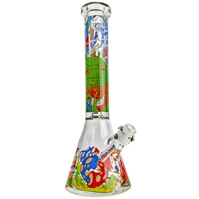 14" Wormhole Trippy Graphic Beaker