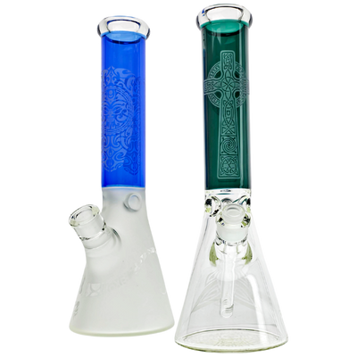 14" Half Color Assorted Etched Beaker