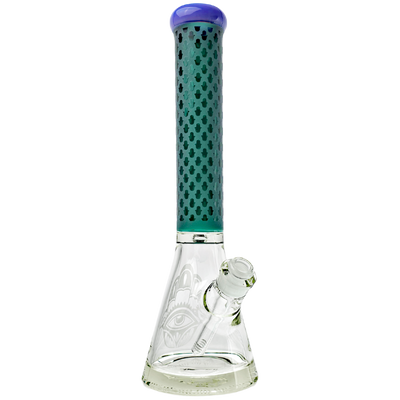15" Half Color Deep Etch Thick Base Assorted Beaker