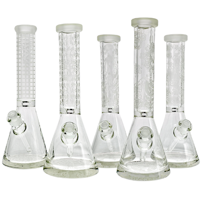 15" Assorted Deep Etch w/ Heavy Base & Elephant Joint Beaker