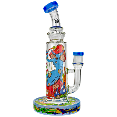 10" Wormhole Bent Neck Mushroom Lady Decal Showerhead Rig