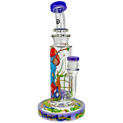 10" Wormhole Bent Neck Mushroom Lady Decal Showerhead Rig