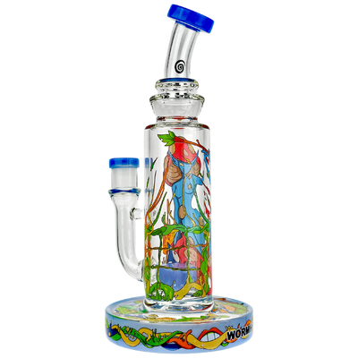 10" Wormhole Bent Neck Mushroom Lady Decal Showerhead Rig