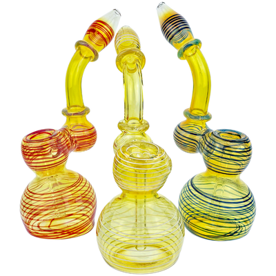 7″ COLOR LINE WRAP FUME BUBBLER
