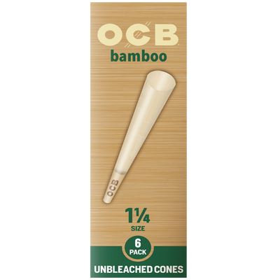 OCB Bamboo 1 ¼ Cones  - 6 Count / 24 Packs - detail view