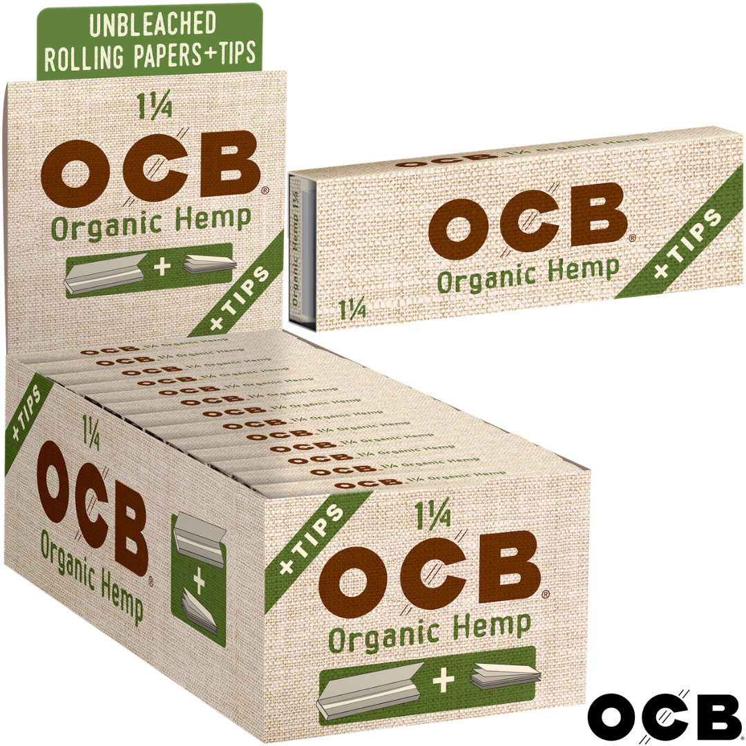 OCB ORGANIC HEMP 1 ¼ PAPERS + TIPS