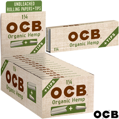 OCB ORGANIC HEMP 1 ¼ PAPERS + TIPS