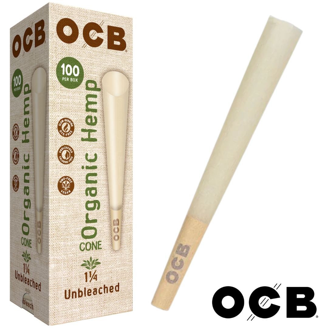 OCB ORGANIC HEMP 1 ¼ CONES 100 COUNT TOWER