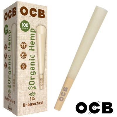 OCB ORGANIC HEMP 1 ¼ CONES 100 COUNT TOWER