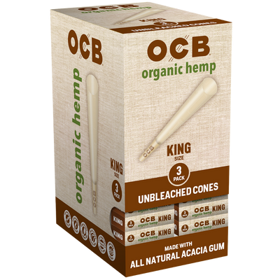 OCB Organic Hemp King Cones - 3 Count / 24 Packs - alternate angle