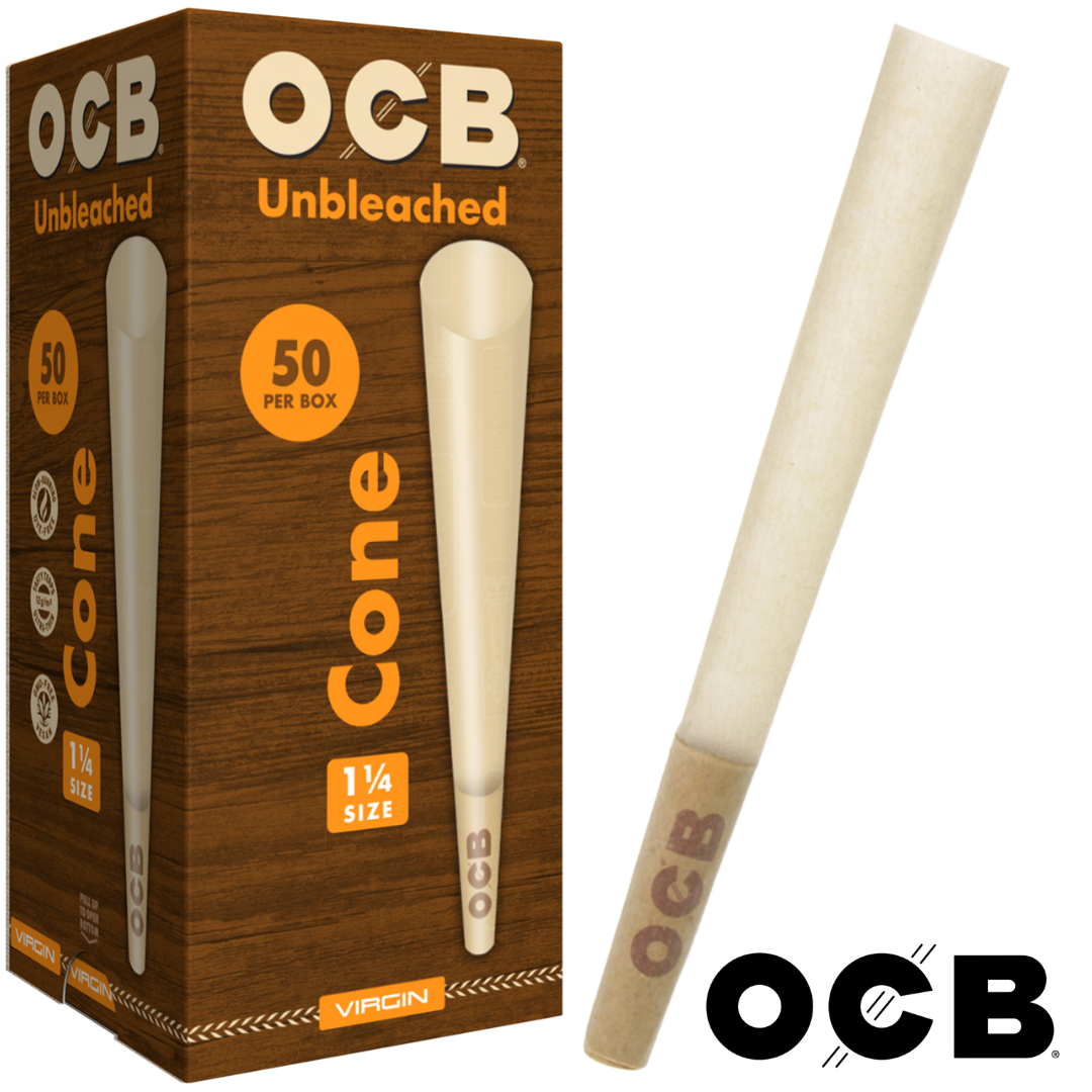 OCB UNBLEACHED 1 ¼ CONES 50 COUNT TOWER
