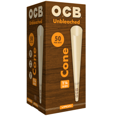 OCB Unbleached 1 ¼ Cones 50 Count Tower