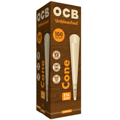 OCB Unbleached 1 ¼ Cones 100 Count Tower