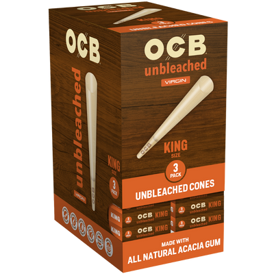 OCB Unbleached King Cones – 3 Count / 24 Packs - alternate angle