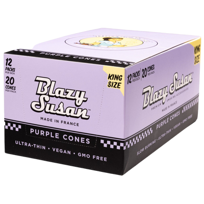 Blazy Susan Purple Paper Cones – 110mm King Size 20ct