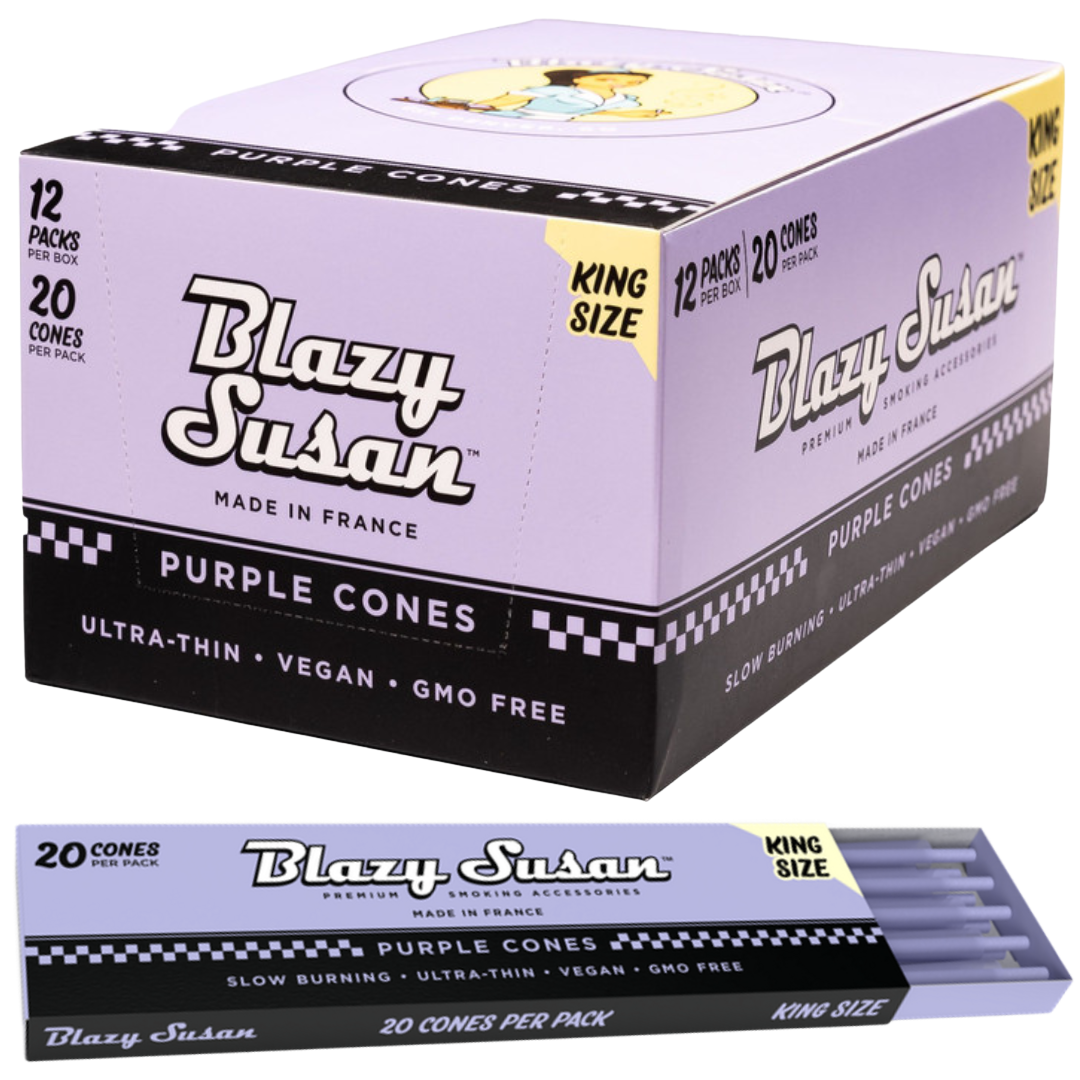 BLAZY SUSAN PURPLE PAPER CONES – 110MM KING SIZE 20CT