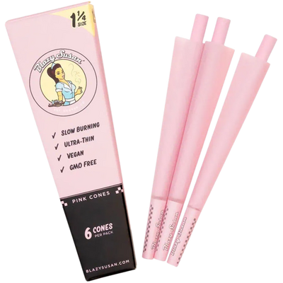 Blazy Susan Pink Paper Cones – 1 ¼ (6Pck) Cones