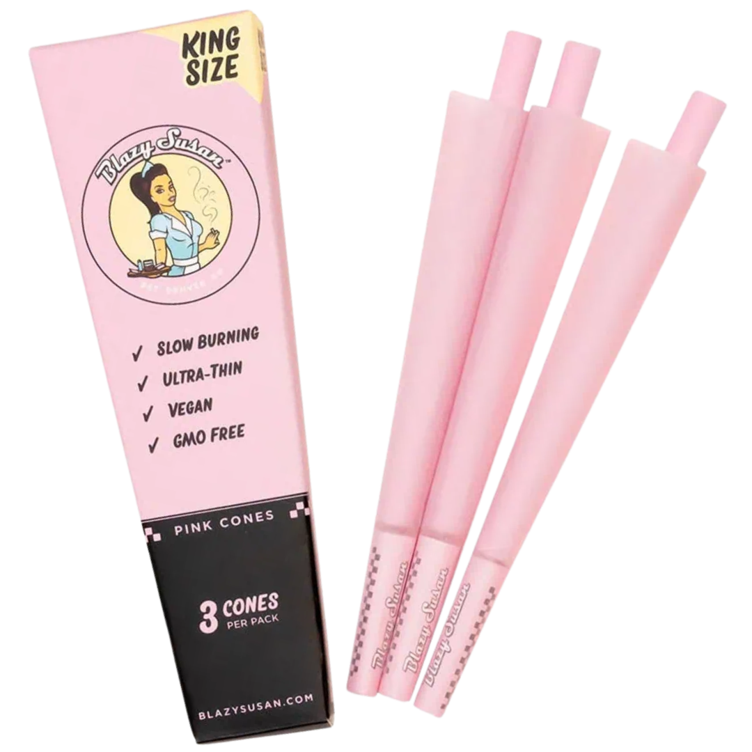 BLAZY SUSAN PINK PAPER CONES – KING SIZE (3PCK) CONES