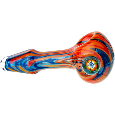 4″ PEASELBURG COLOR WORKED HAND PIPE W/ MILLE