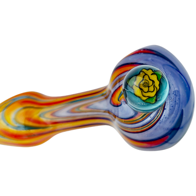 4″ PEASELBURG COLOR WORKED HAND PIPE W/ MILLE