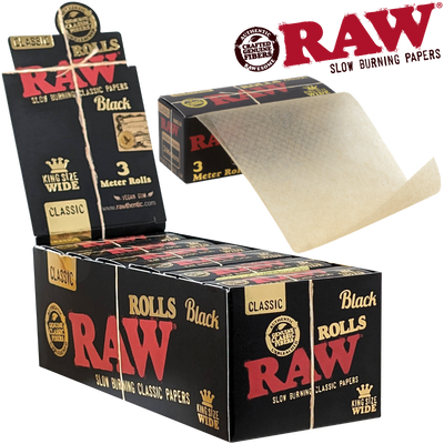RAW BLACK CLASSIC ROLLS KING SIZE WIDE 12BX